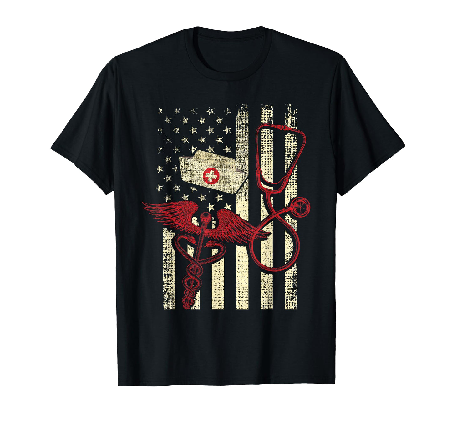 Patriotic Registered Nurse USA Flag Nursing RN Healthcare T-Shirt