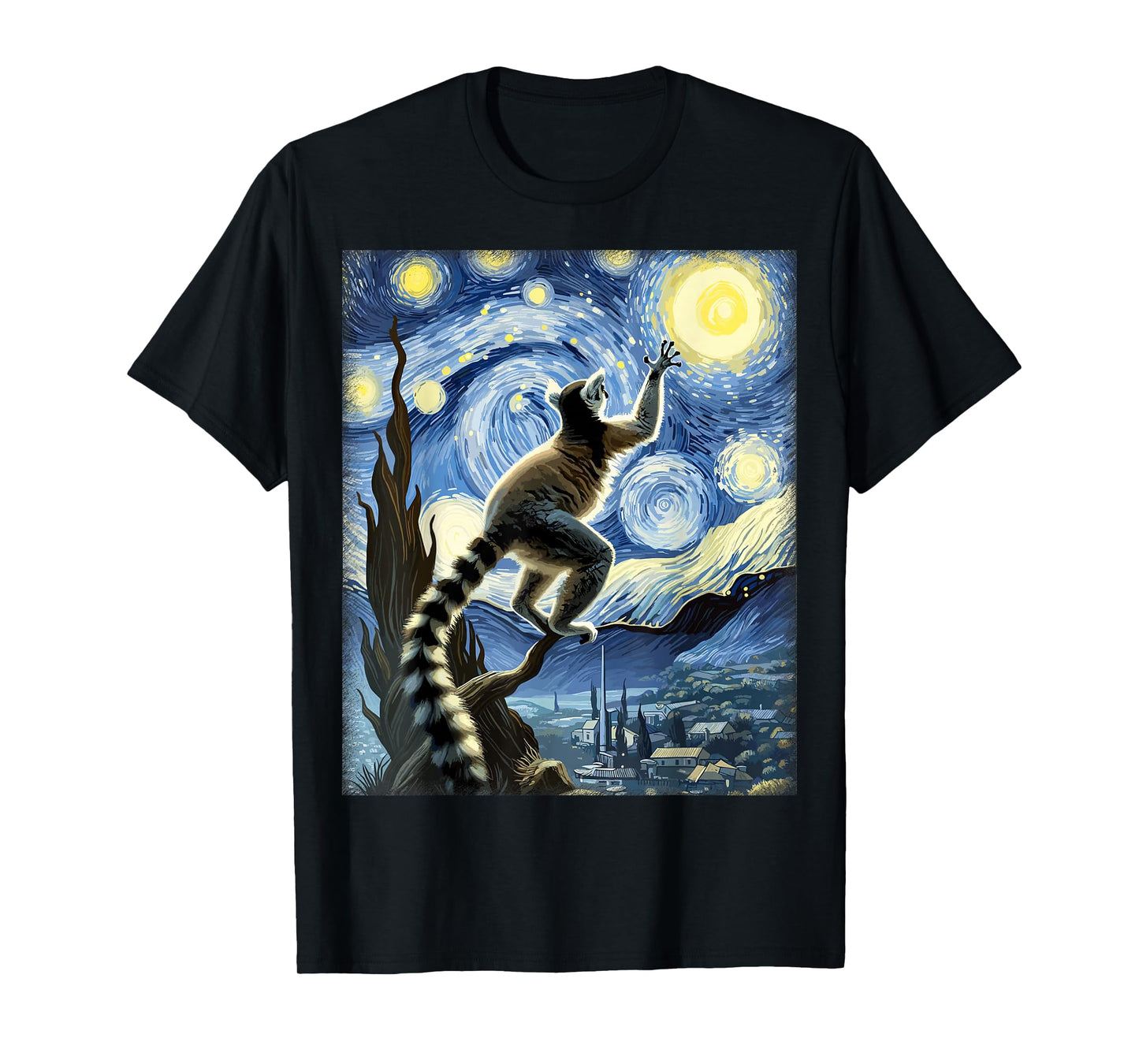Artistic Lemur Shirt Van Gogh Style Starry Night Lemur T-Shirt