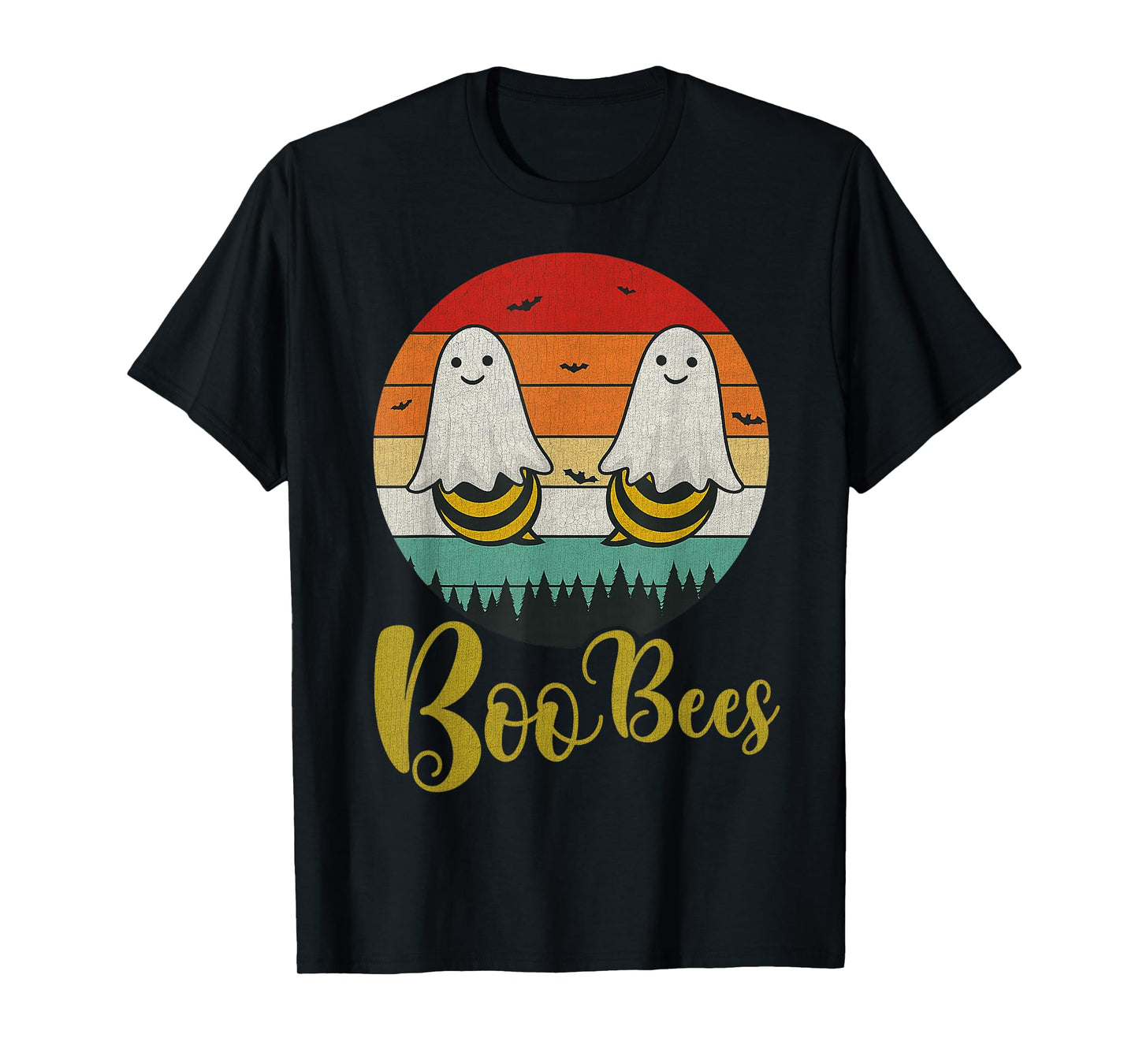 Funny Boo Bees Ghost Halloween Rainbow Costume Vintage T-Shirt