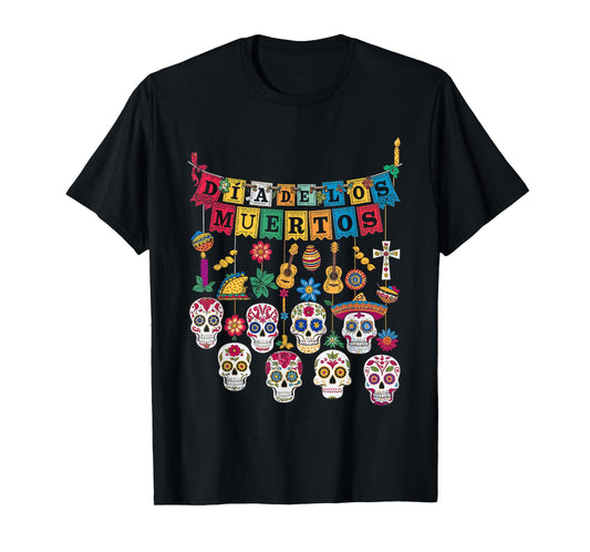Dia De Los Muertos Sugar Skull Celebration Art Love T-Shirt