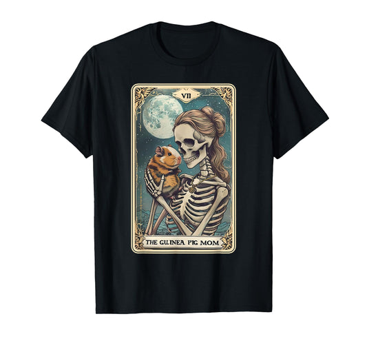 Cute Guinea Pig Skeleton Mom Tarot Card Owner Pet Lover T-Shirt