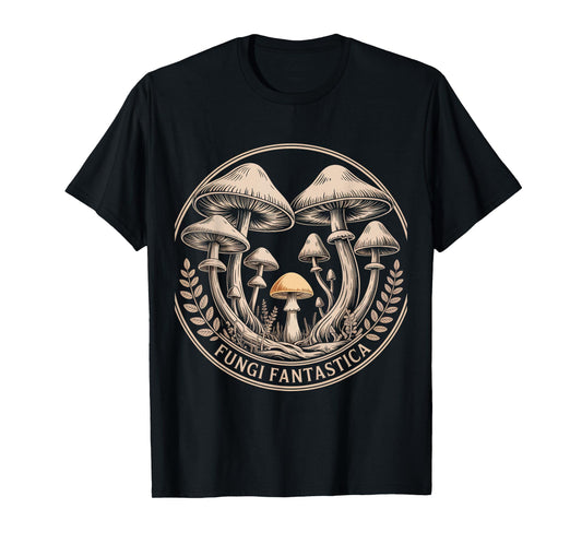 Cottagecore Fungi Fantastica Mushroom Forest Emblem T-Shirt
