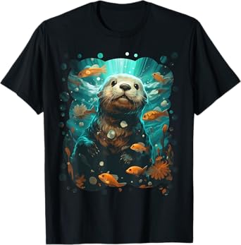 Cute Sea Otter Animal Nature Lovers Graphic T-Shirt