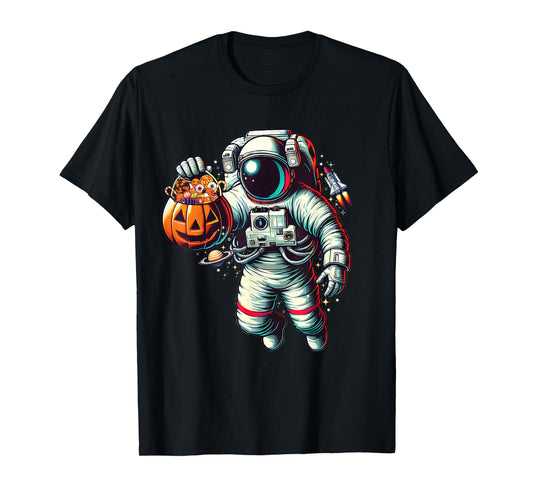Space Astronaut Celebrating Halloween Kids Boys Toddlers T-Shirt