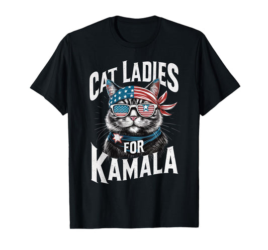 Cat Ladies for Kamala 2024 President Kamala-Harris T-Shirt