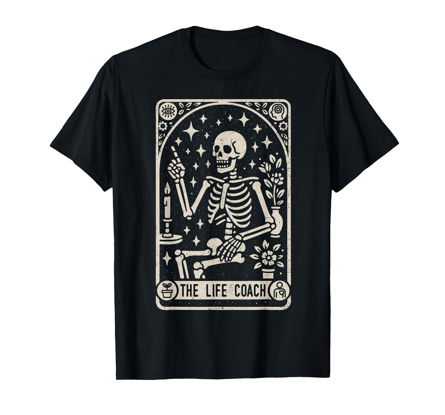 Life Coach in a Tarot Card Skeleton Halloween Design T-Shirt