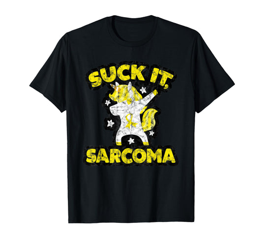 Suck It Sarcoma Cancer Fighter Survivor Quote Funny Unicorn T-Shirt