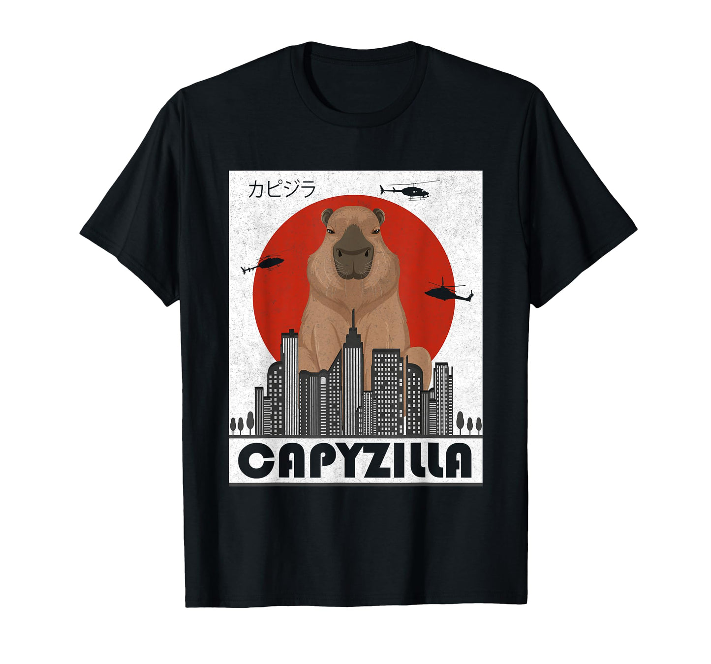Capyzilla Capybara Japanese Art Funny Capybara Men Women Kid T-Shirt