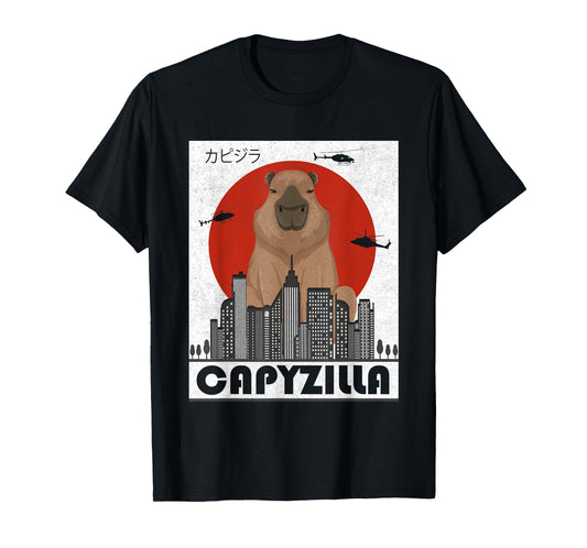 Capyzilla Capybara Japanese Art Funny Capybara Men Women Kid T-Shirt