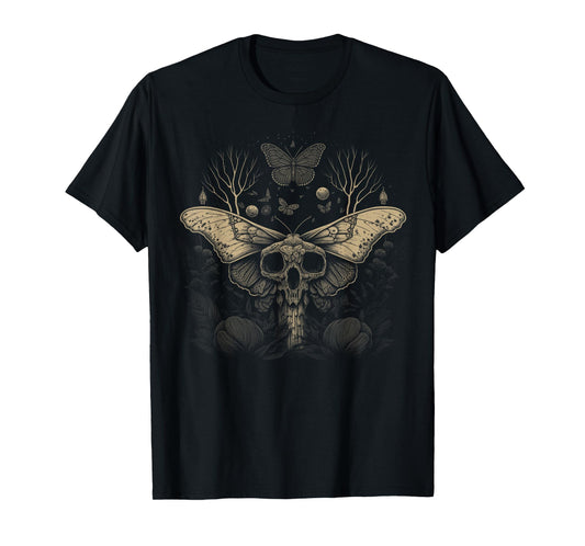 Cute Fairycore Floral Moth Aesthetic Girls Women Graphic T-Shirt