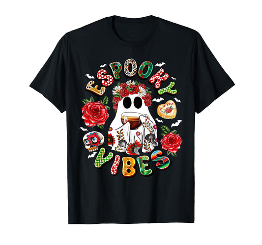 Mexican Ghost Espooky Vibes Pantasmas Conchas And Cucuys T-Shirt