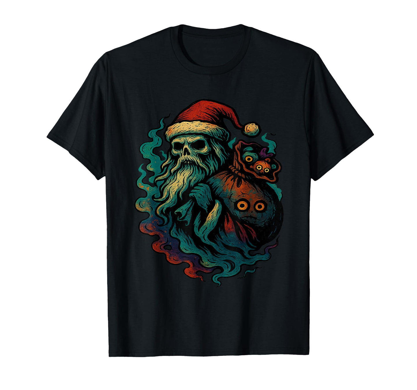 Scary Santa Creepy Skull Christmas Horror Holiday Gothic T-Shirt