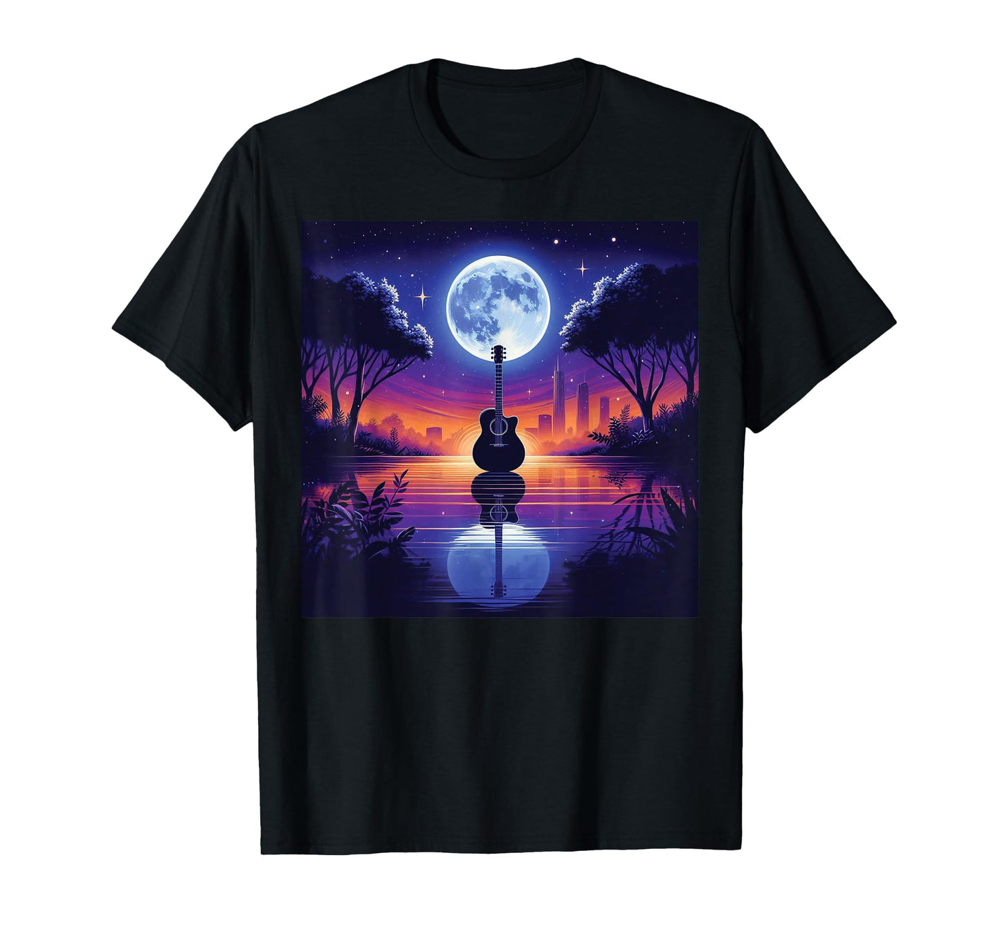 Guitar Lake Shadow Love Guitar Musician T-Shirt
