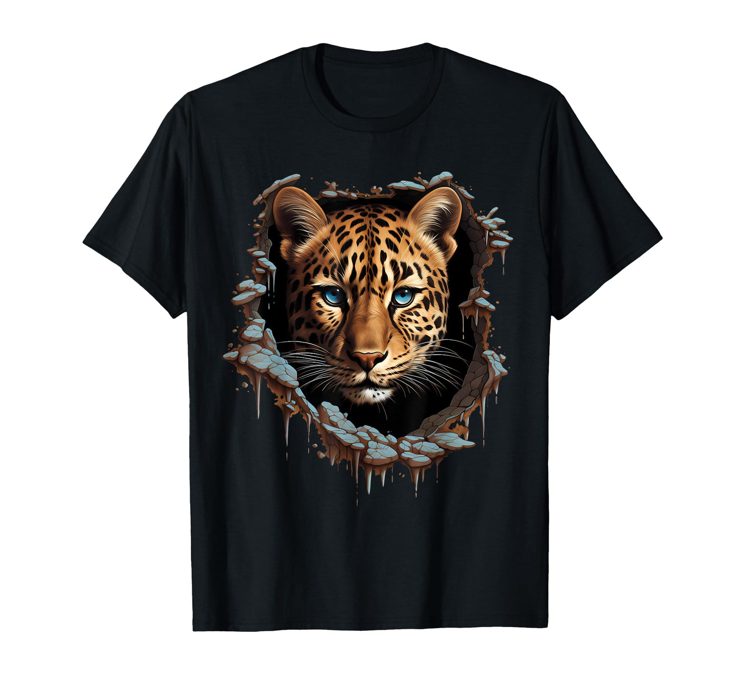 Leopard Artwork Wall Drawing Wildlife Animal Print Nature T-Shirt