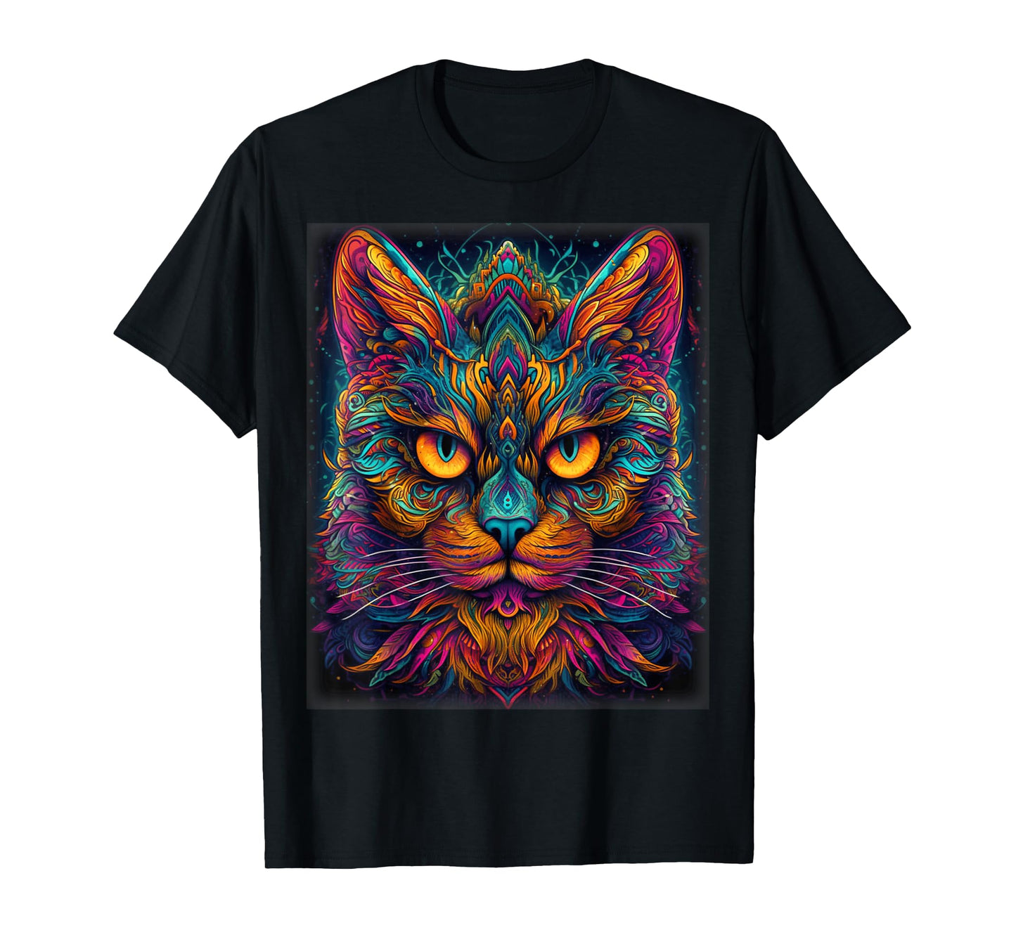 Colorful Cat | Psychedelic Art Trippy Hippie Girls Men Women T-Shirt