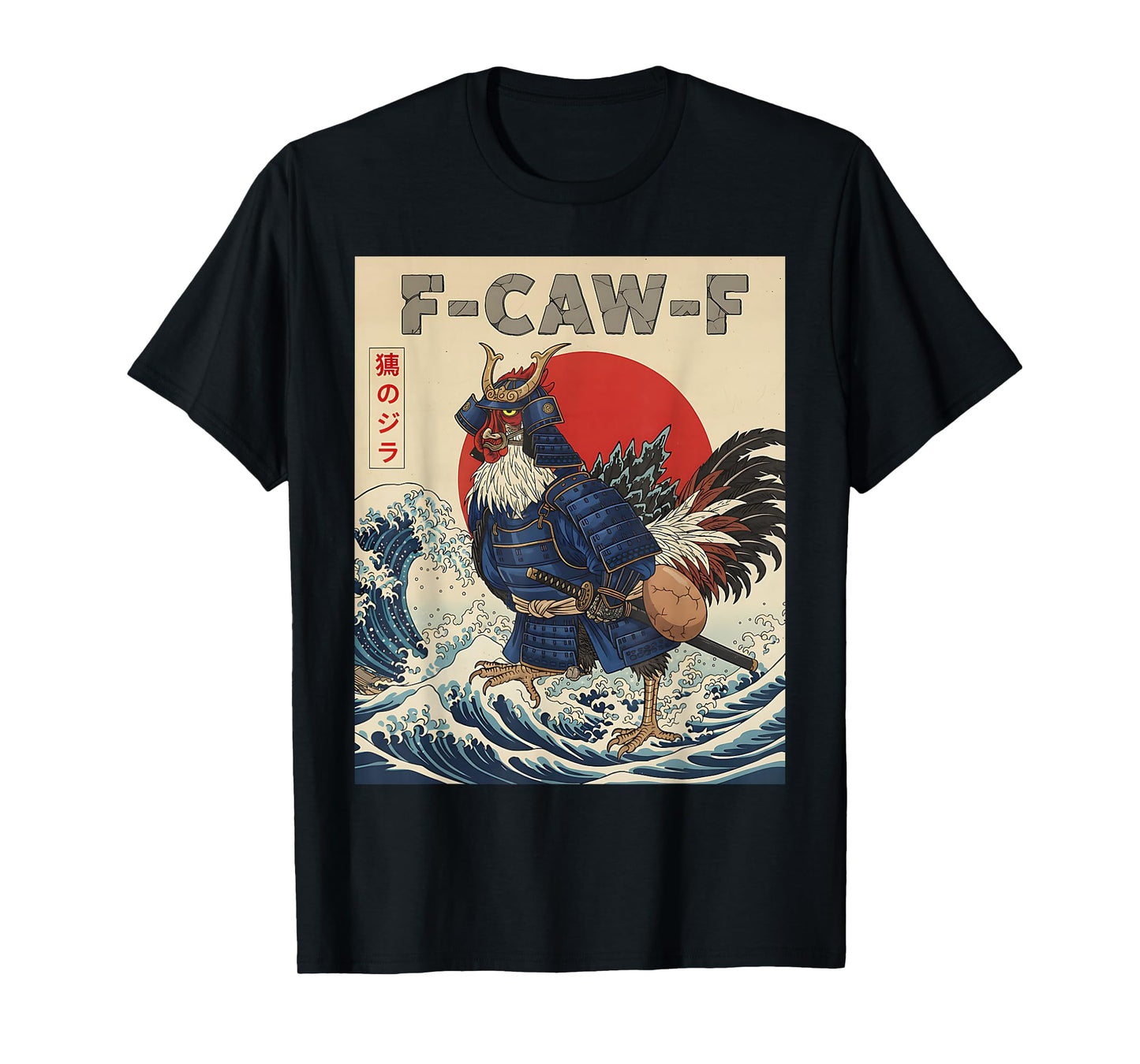 Funny Samurai F-Caw-F Chicken Warrior Japanese Chicken Ninja T-Shirt