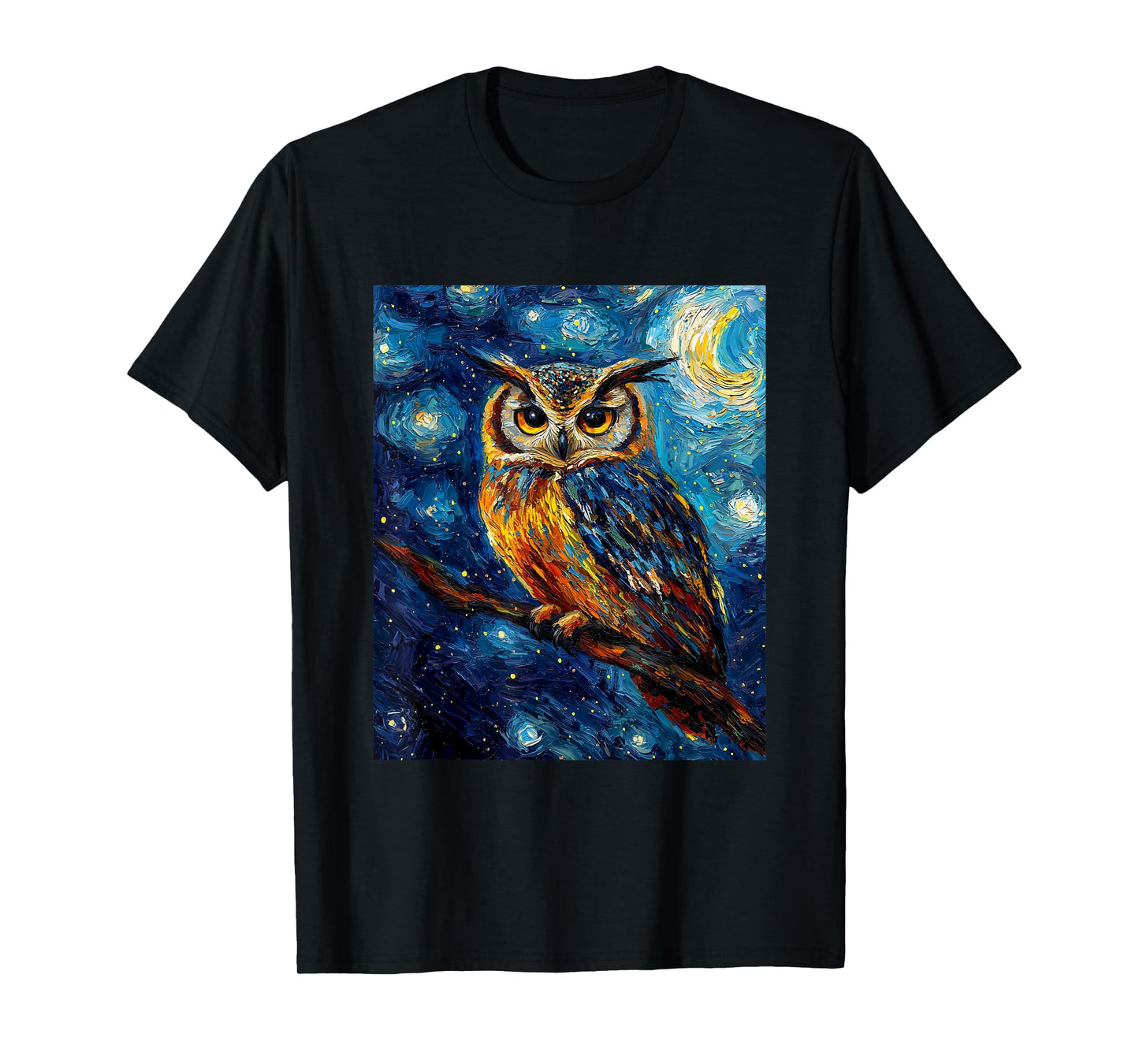 Owl Bird - Van Gogh Style - Starry Night T-Shirt