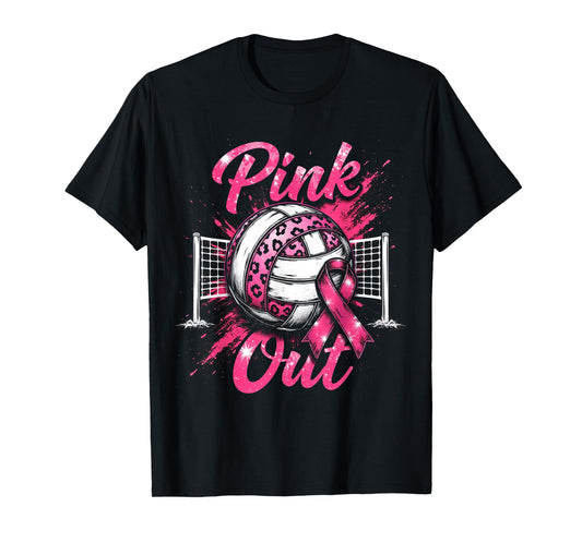 Matching Volleyball Breast Cancer 2025 Squad Support Ribbon T-Shirt