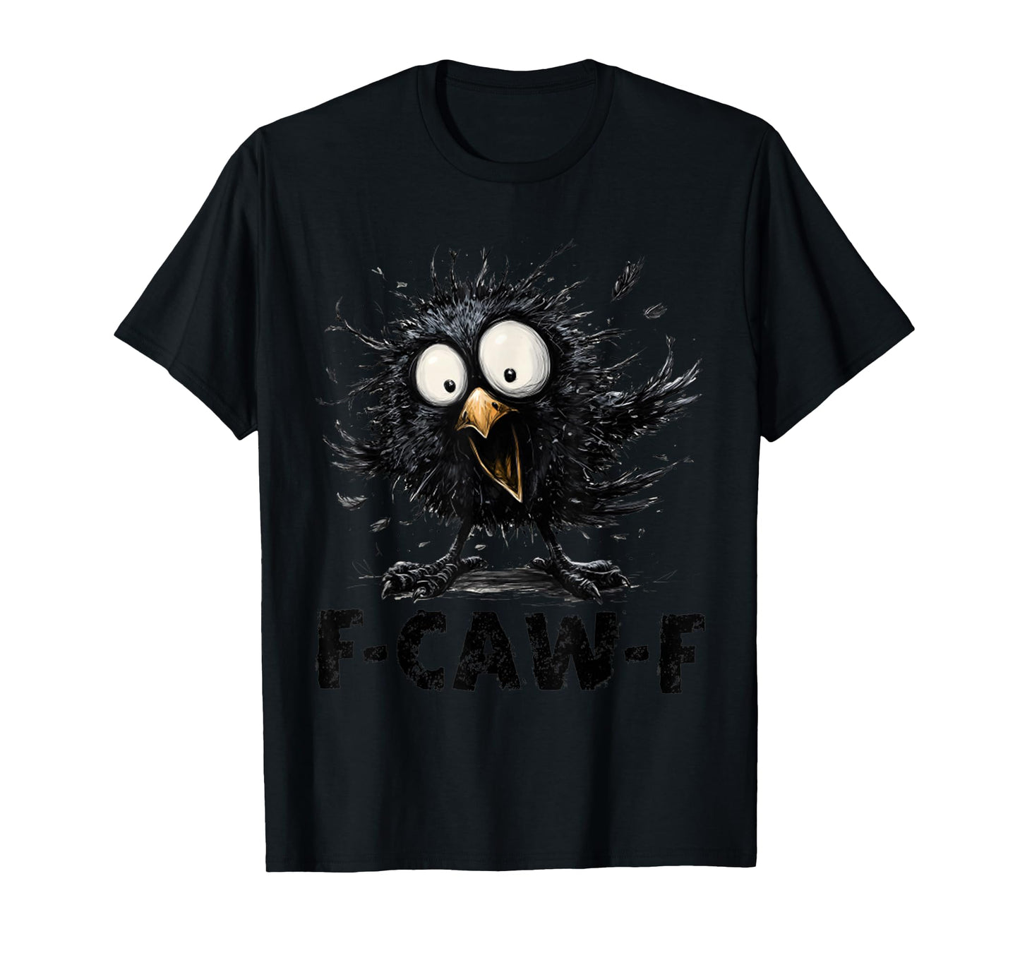 Black Crow, F-Caw-F Funny Black Bird Moon Gothic Adult Humor T-Shirt