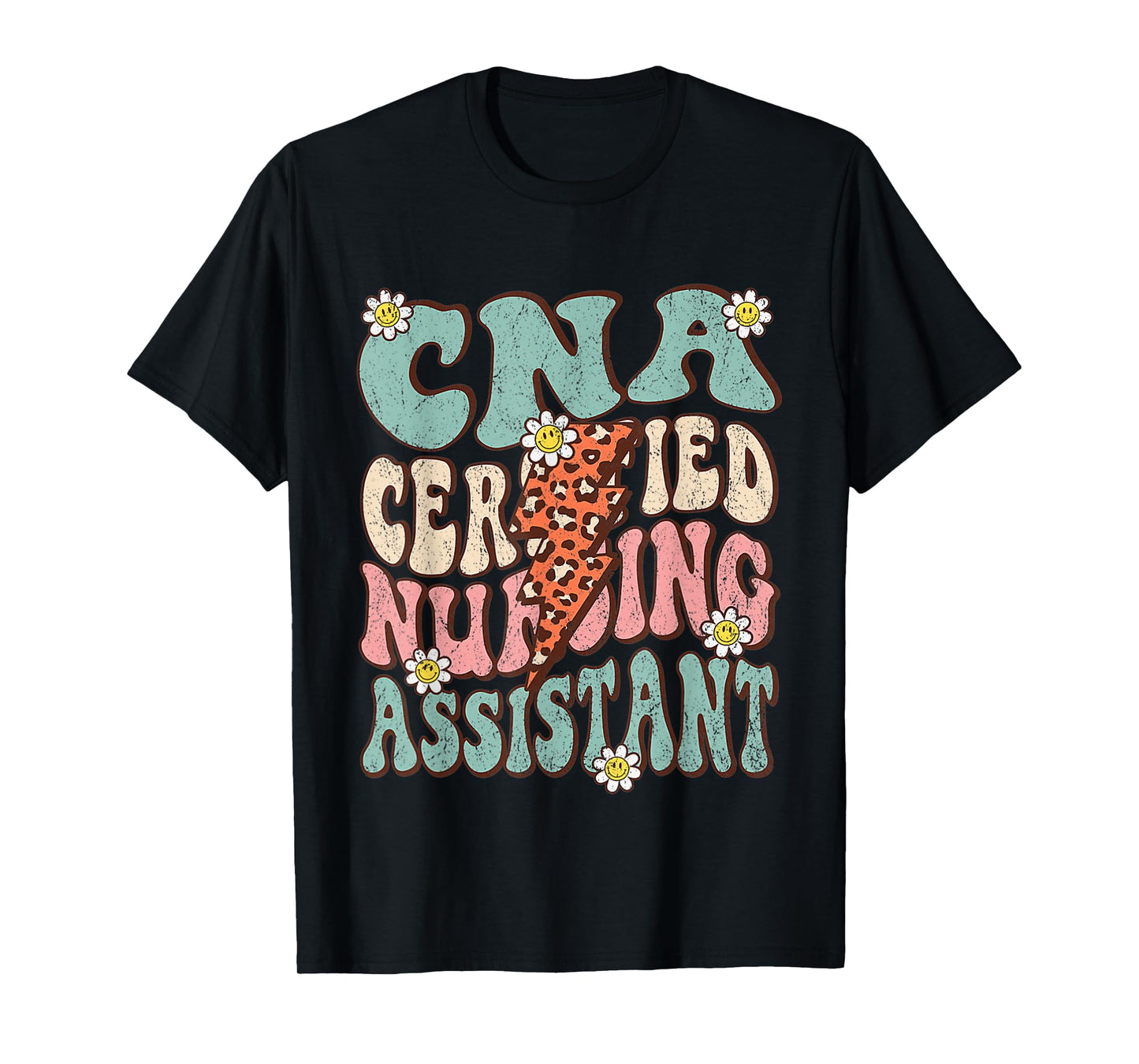 CNA Certificated Nursing Assistant Groovy Retro CNA Life T-Shirt