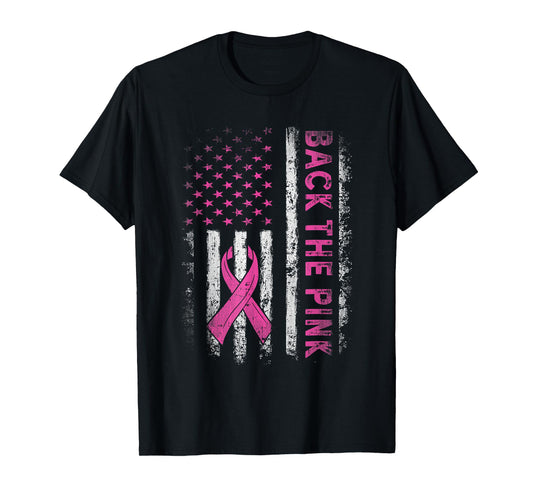 Back The Pink Breast Cancer Awareness Flag Toddler Women Men T-Shirt