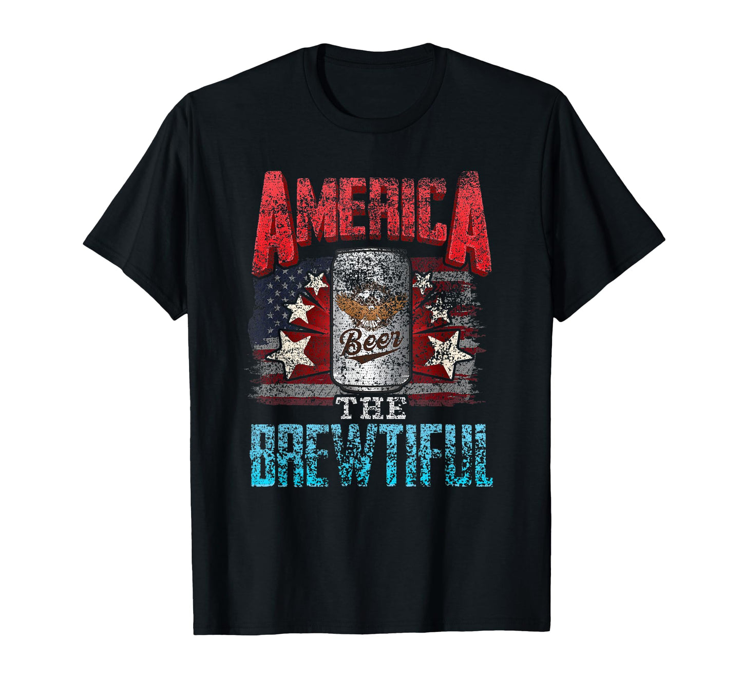 DISTRESSED USA AMERICA THE BREWTIFUL 4th of July American Women Men T-Shirt
