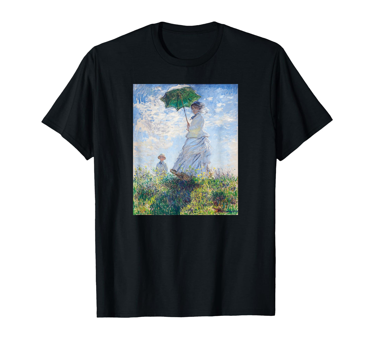 Monet's Woman with a Parasol | Modern Art Famous Painting T-Shirt