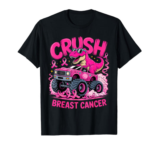 Crush Breast Cancer with t-rex Breast Cancer Awareness T-Shirt