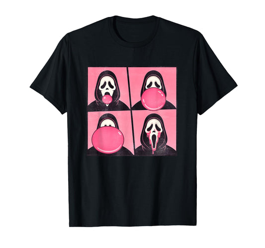 Spooky Pink Halloween Ghost Bubblegum October Awareness T-Shirt