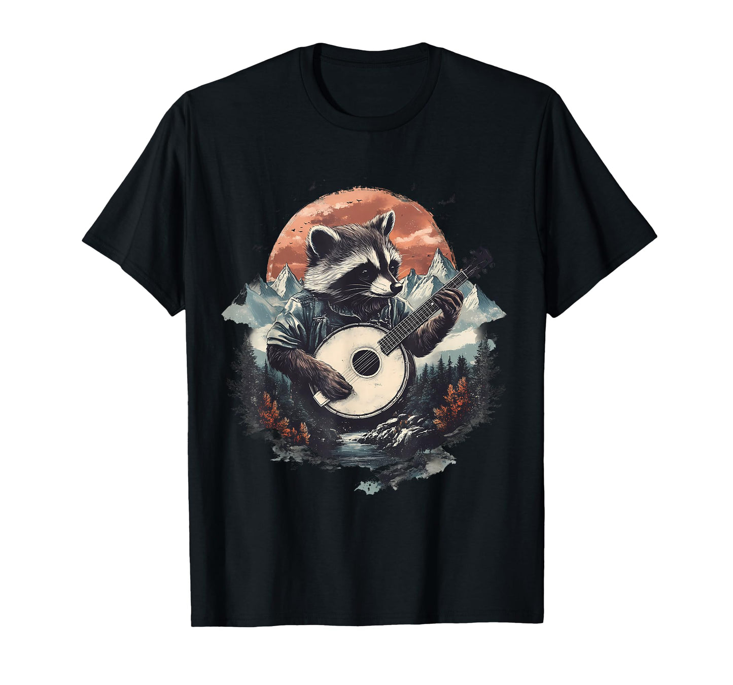Banjo Raccoon Bluegrass Banjo Player Raccoon Playing Banjo T-Shirt