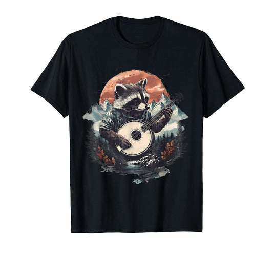 Banjo Raccoon Bluegrass Banjo Player Raccoon Playing Banjo T-Shirt