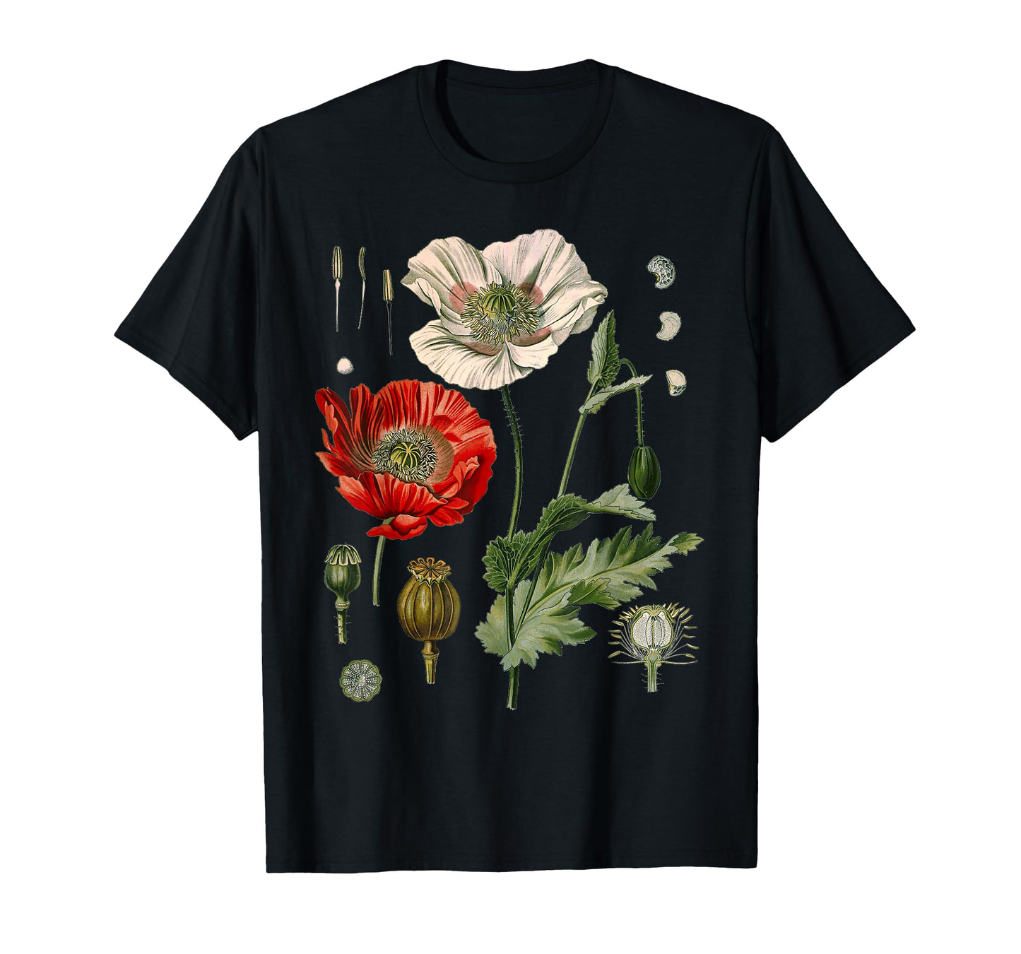 Red Poppy Botanical Poppies Red Poppy T-Shirt