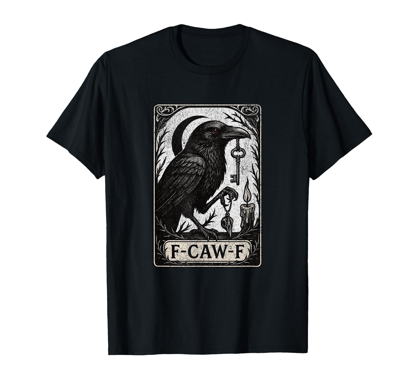 F-CAW-F Black Crow Graphic Meme Adult Humor Design T-Shirt