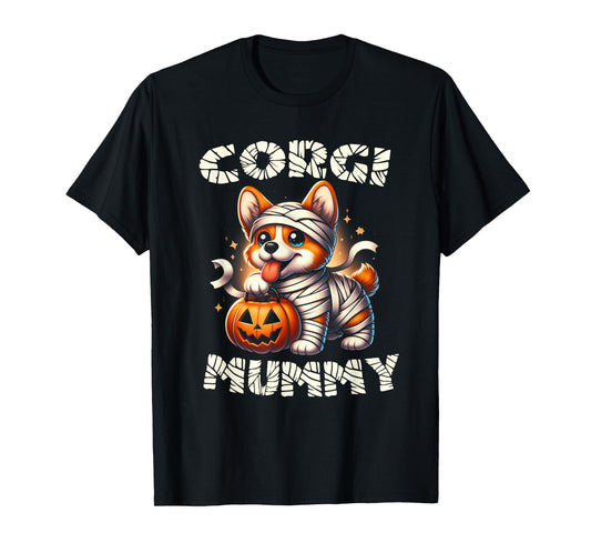 Cute Halloween Costume Welsh Corgi Mummy Dog Lover T-Shirt
