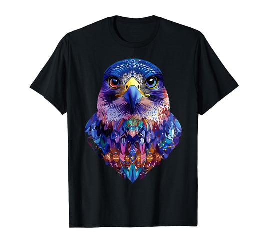 Azteca Peregrine Falcon Majestic Animals Bird Lover Black T-Shirt