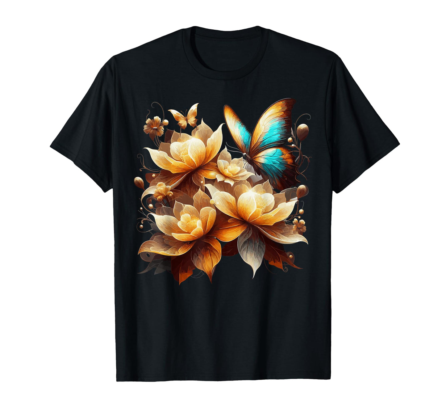 Flower Butterfly Nature Floral T-Shirt