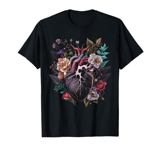 Anatomical Heart And Flowers Show Your Love T-Shirt