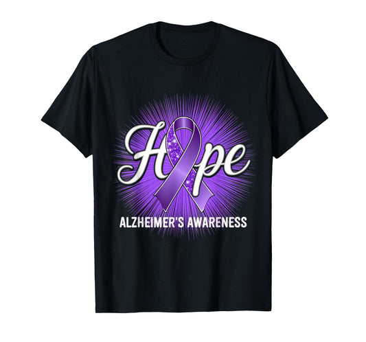 Alzheimer Awareness Month Purple Ribbon Hope T-Shirt