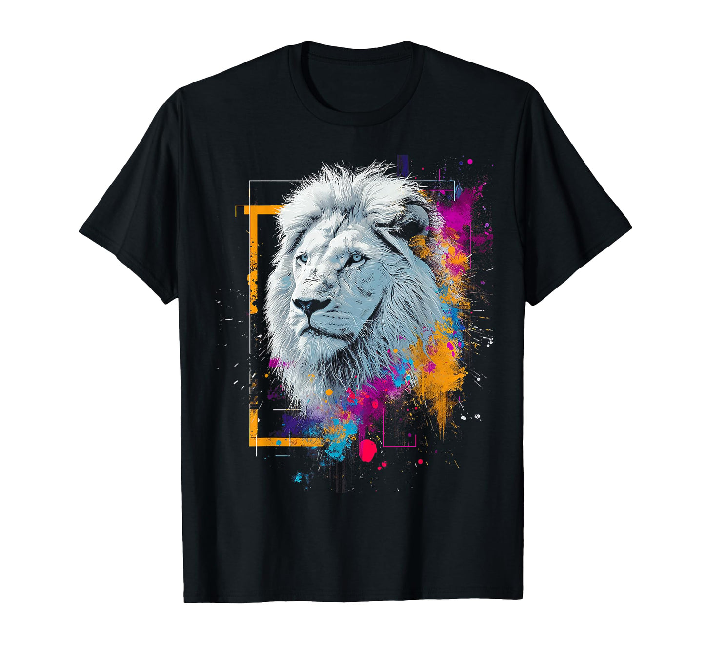 Lion Painting Colorful Animal Art Abstract Graphic Lion T-Shirt