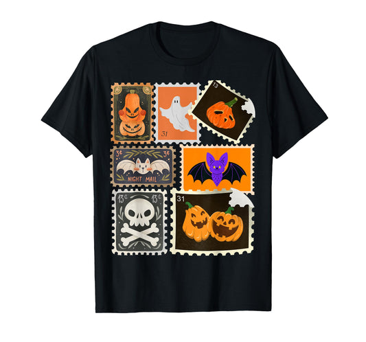 Cute Halloween Stamp Nostalgic Spooky Cottagecore Art T-Shirt