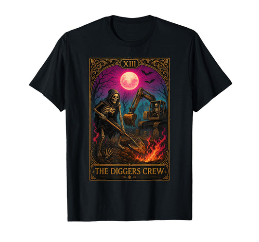 Diggers Crew Graveyard Worker Dig Truck Conductors Halloween T-Shirt