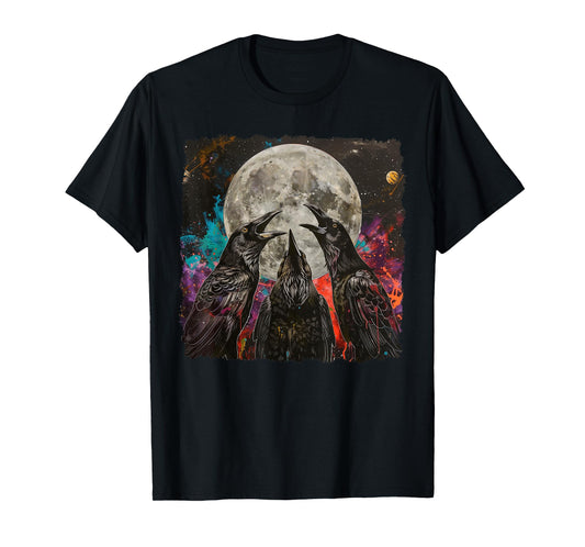 Crow Raven Howling Moon T-Shirt