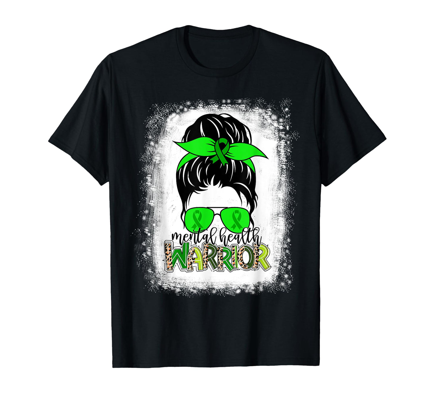 Mental Health Warrior Messy Bun Mental Health Awareness T-Shirt