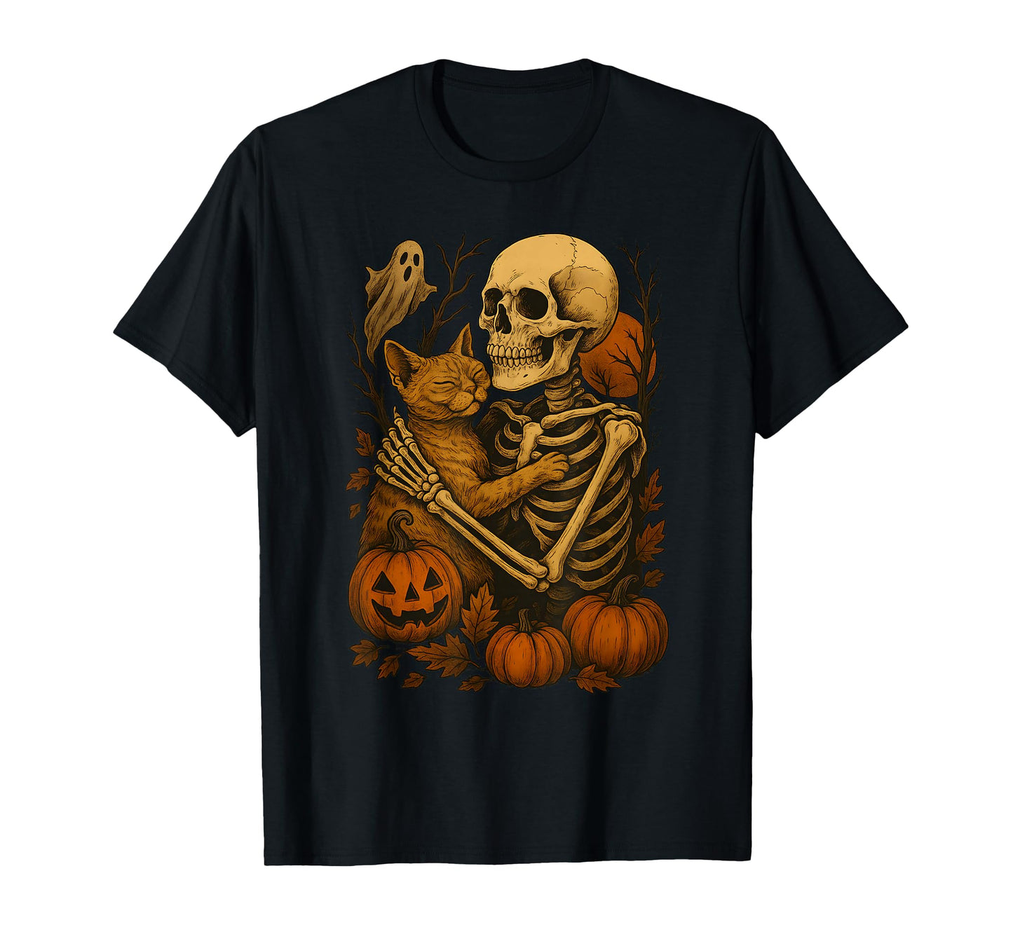 Skeleton Hugging Devon Rex T-Shirt