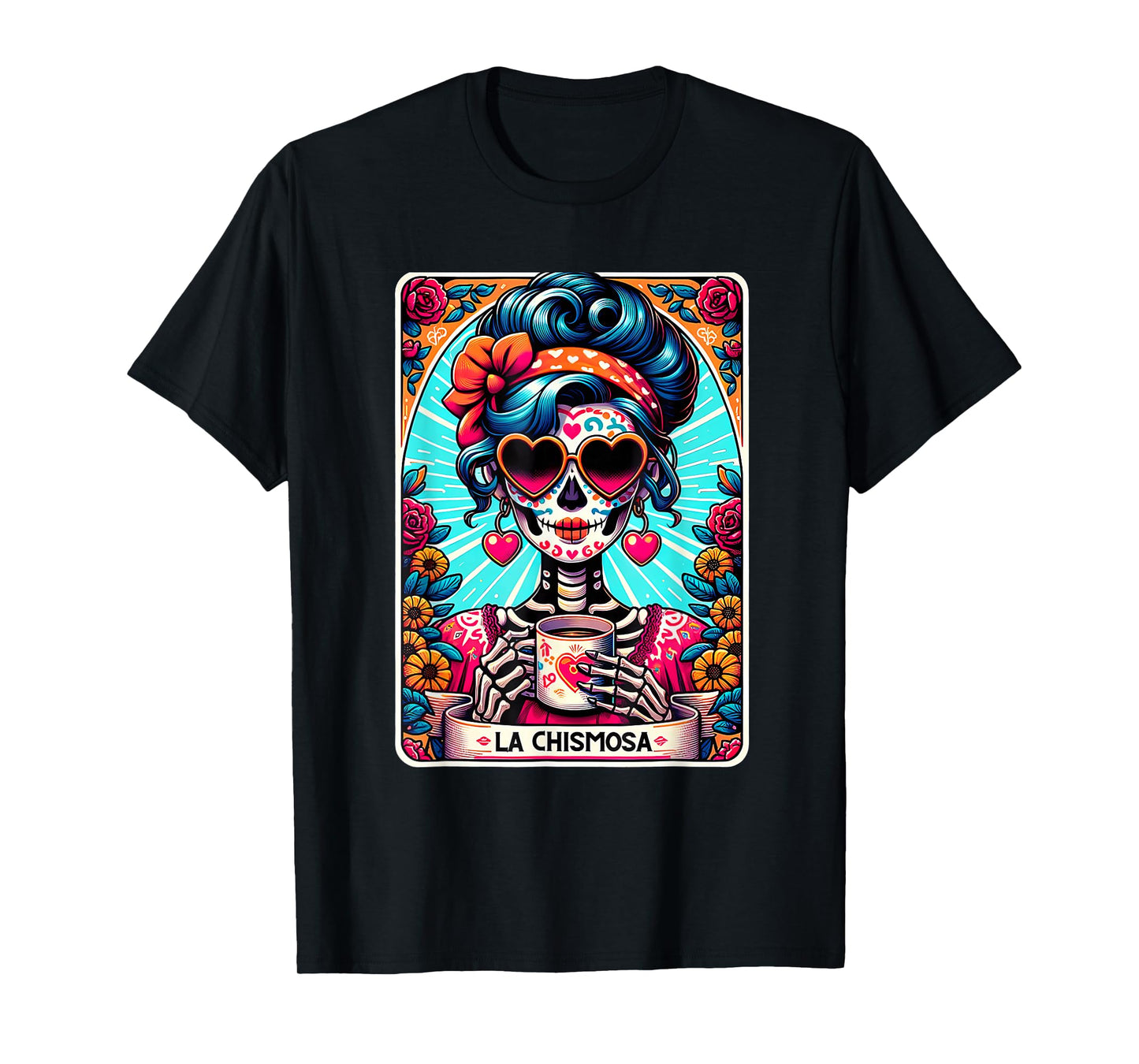La Chismosa Tarot Card Mexican Chisme, Latina Skeleton T-Shirt