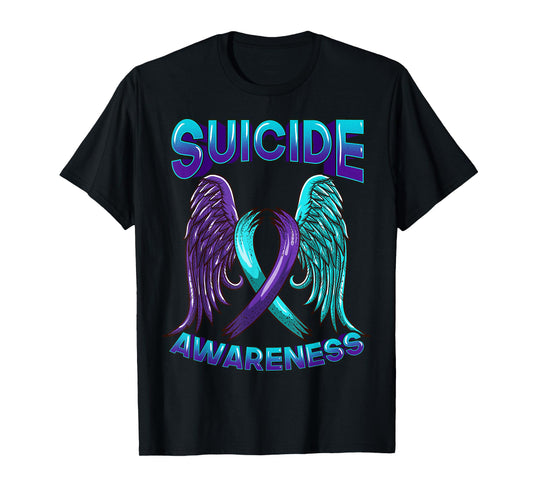 Suicide Awareness Tshirt Ribbon With Wings Suicide Survivor T-Shirt