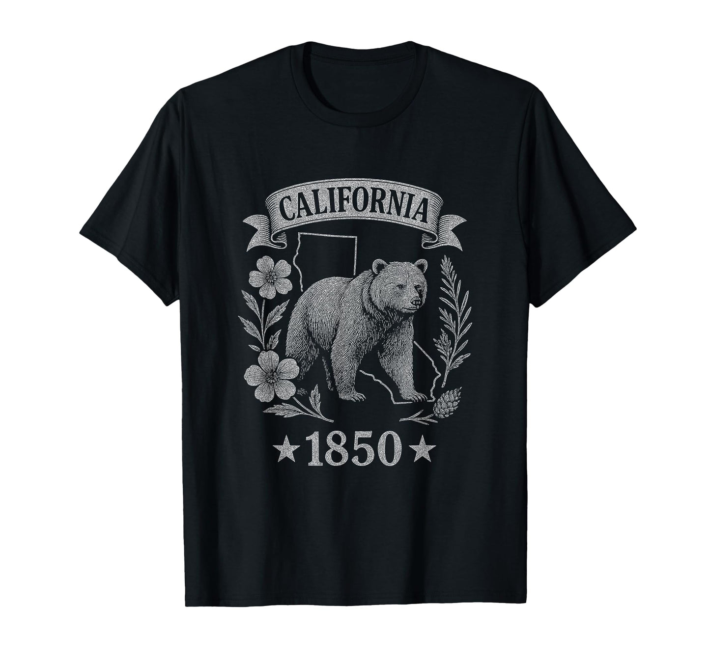 California 1850 Vintage Bear Retro Nature State Pride T-Shirt