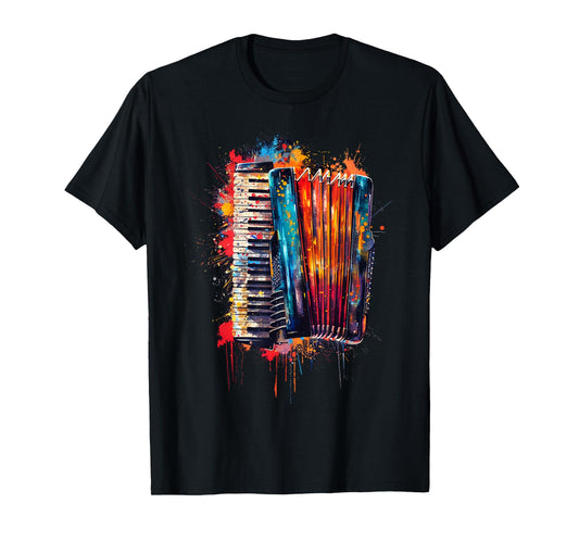 Accordion instrument on colorful painted Accordion T-Shirt