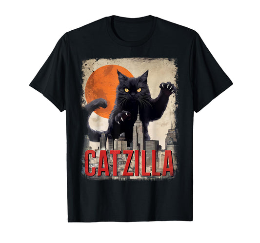 Funny Catzilla Cat Japanese Art Cat Gifts For Men Women Kid T-Shirt
