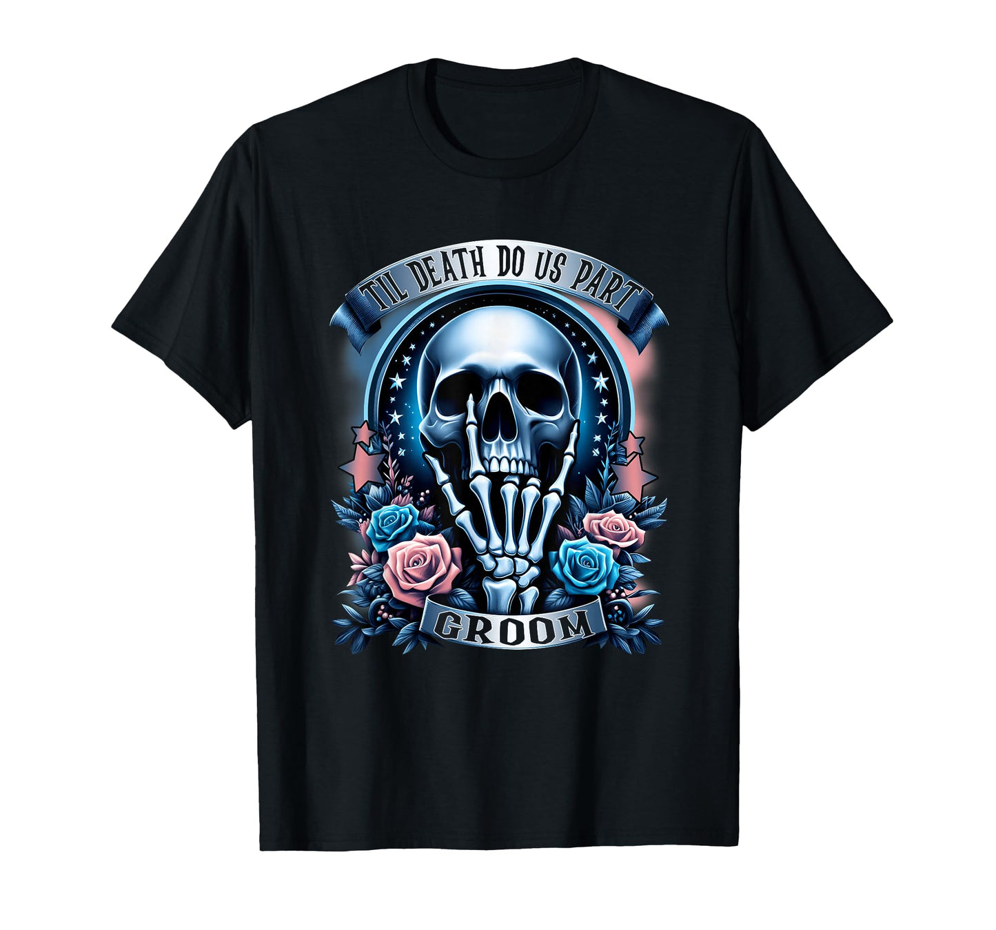Groom Bride Skeleton Gothic Halloween Engagement Wedding T-Shirt